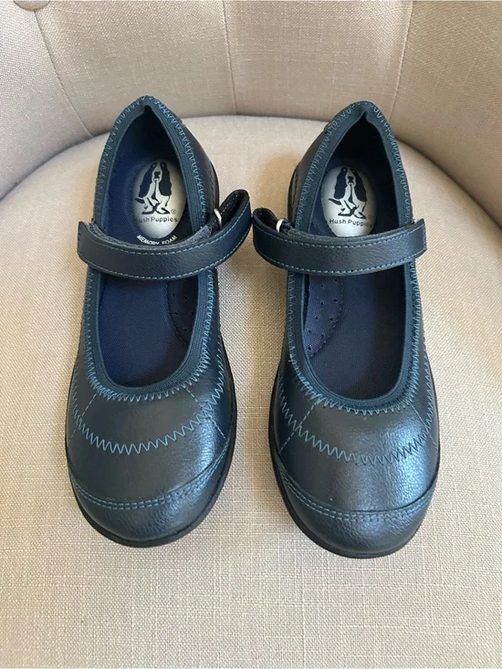 Hush Puppies Girls Navy Mary Jane Strap Dress Shoes