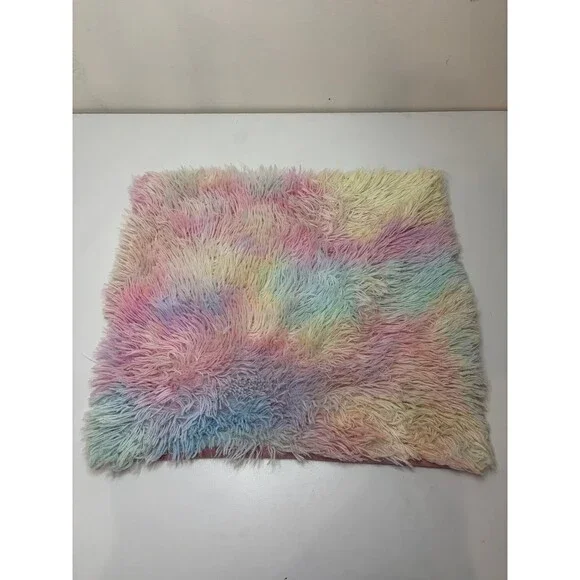 Fuzzy Multi Colored Pillow Cover