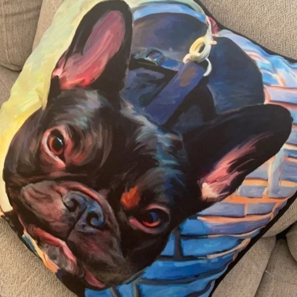 DOG PILLOW | ROBERT McCLINTOCK DECORATIVE 17” THROW PILLOW