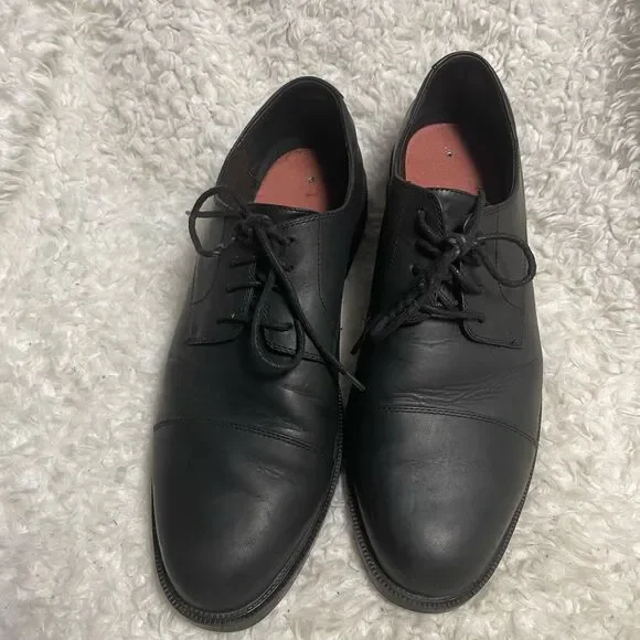 Shoes for Crews slip & oil resistant leather black Men’s shoes.SZ12M