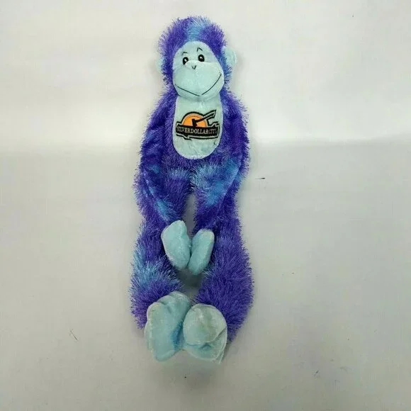 Silver Dollar City Monkey Plush Blue Purple 21 Inch
