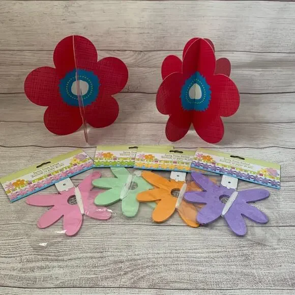 Spring Flower Garland and Decoration Bundle 4 Flower Garland 2 Standing Flowers