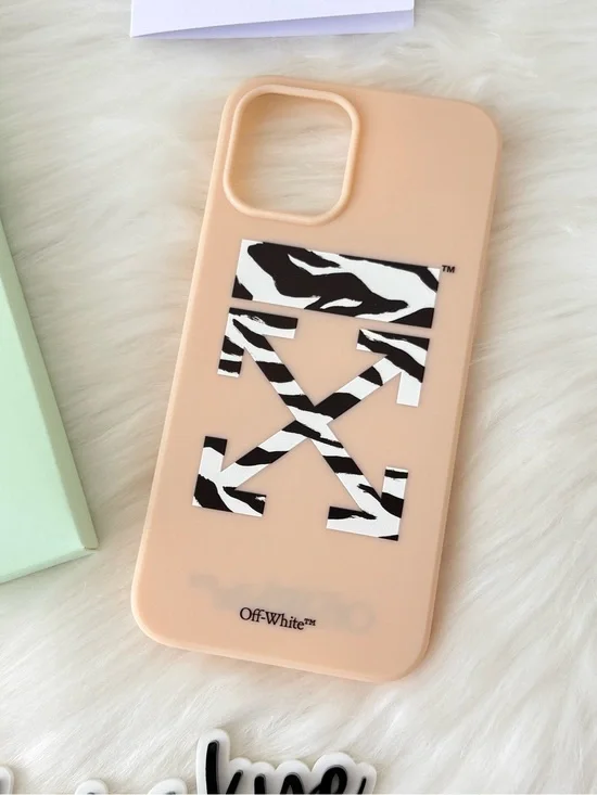 Off-White Zebra iPhone 12 Pro Max Case in Camel & Black