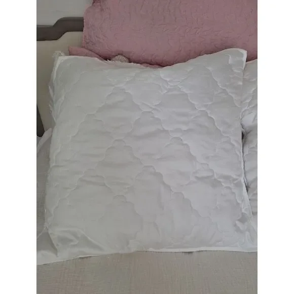 NWT Martha Stewart White XL Pillow Quilted Shams Luxury Egyptian Cotton