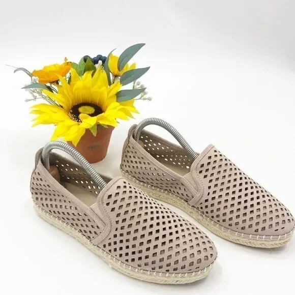 Steve Madden Women's Persy Leather Espadrilles Flats Tan Size 7.5M