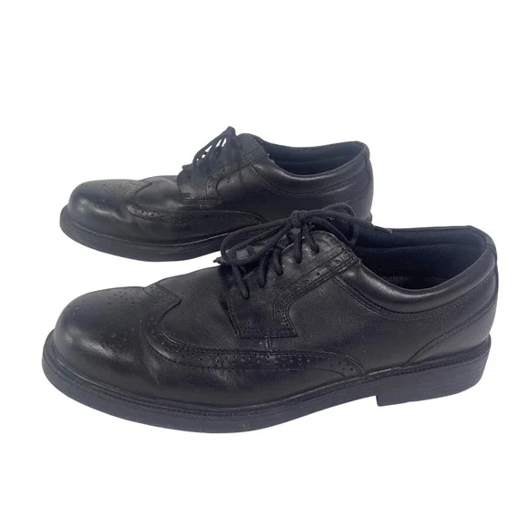 Nunn Bush Leather Dress Shoes Men's 10.5 M Black Wingtip Oxford Comfort Gel