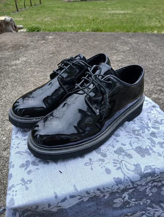 Rocky Men's 8.5 Black Patent Leather Derby Shoes