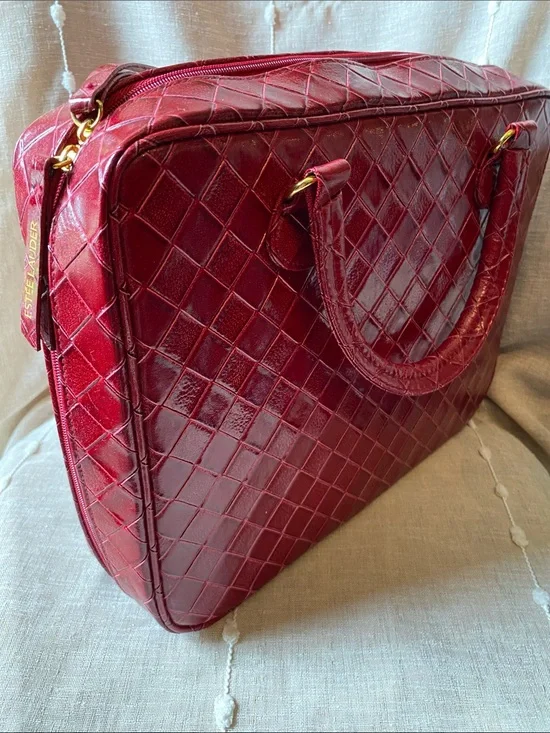 Red Quilted Top-Handle Women’s Bag