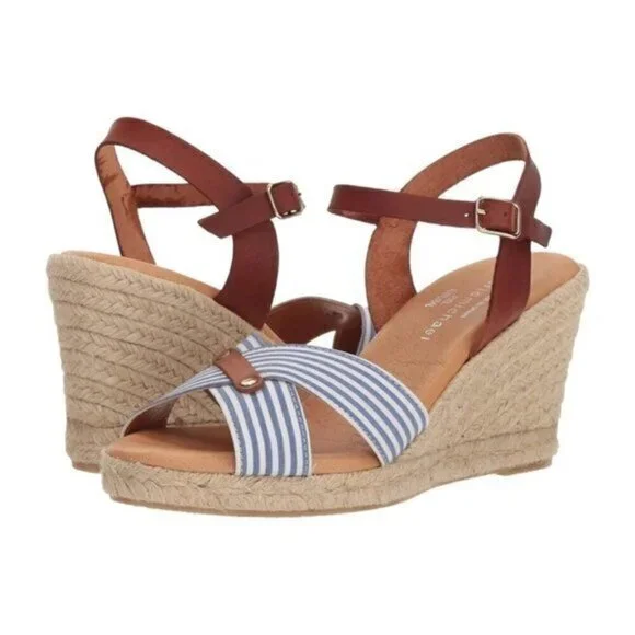 Eric Michael Tabitha Espadrille Wedge Sandal New NIB 41 10.5 Leather