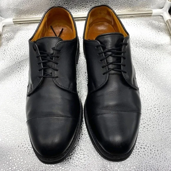 Allen Edmonds Bergland Cap Toe Oxford Shoes Mens 8.5 Black Leather Made In USA