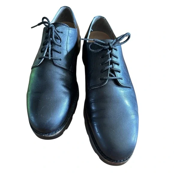 Leather Oxford Dress Shoes Lace Up Classic Style Black Size‎ 9.5D