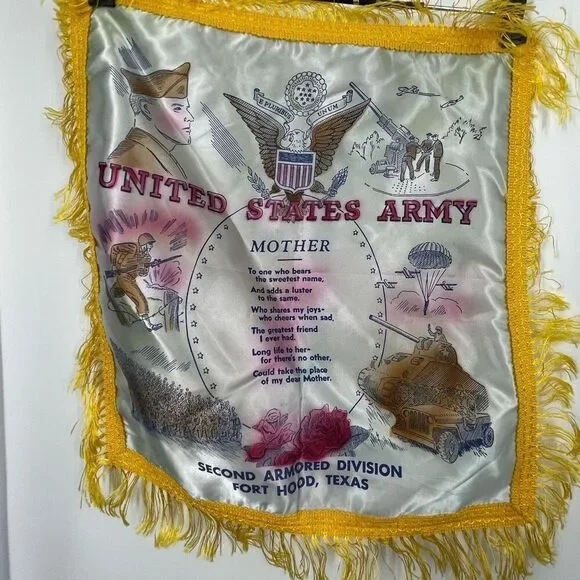 1940’s WWII U.S.Army Fort Hood , Texas pillow sham 17.5” square .