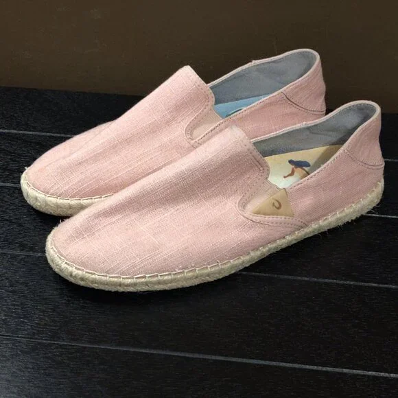 Olukai Kaula Pa'A Kapa Pink Espadrille Slip On Shoes Women's US 10
