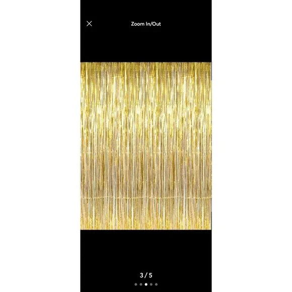 2 Pack Foil Fringe Party Backdrop Gold