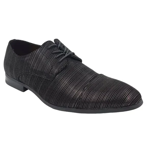Tallia Men Lace Up Cap Toe Derby Oxfords Danilo Size US 11M Black Striped
