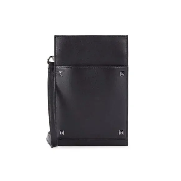 VALENTINO GARAVANI Rockstud Leather Phone Case Crossbody