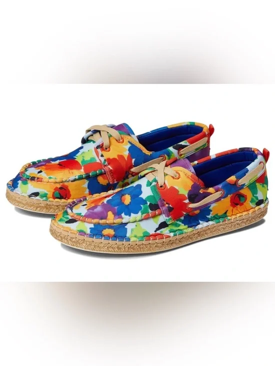 Sea Star Beachwear Riviera Boat Shoe Water Shoe Frances Valentine Floral Size 8w