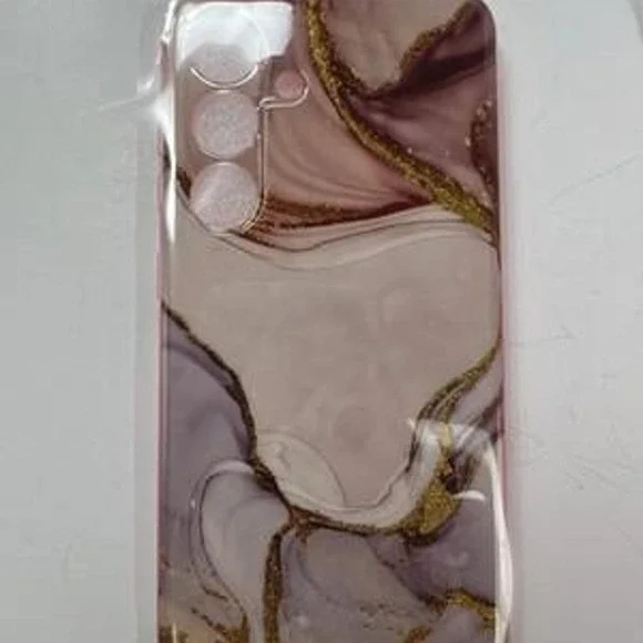 Heko Marble Phone Case Samsung Galaxy S24 Pink Purple Gold NEW Ring Stand