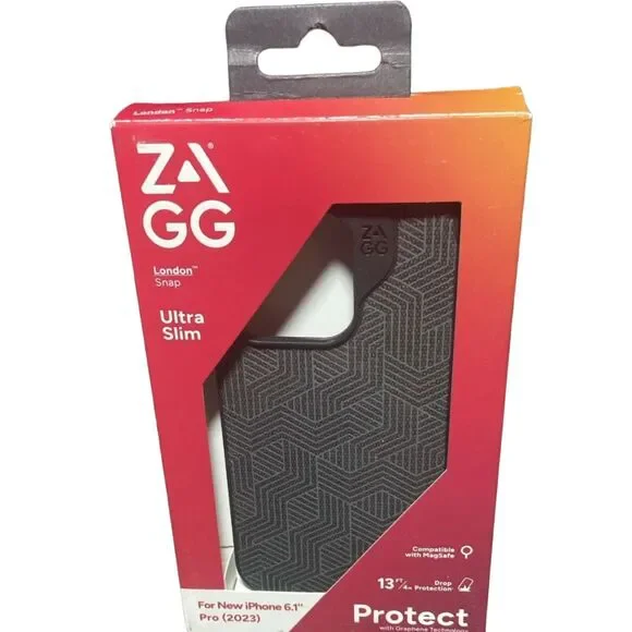 iPhone 15 Pro Case ZAGG London Snap MagSafe Black 6.1