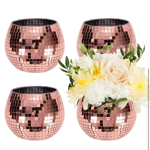 4- Rose Gold 🪩 Disco Ball Decor