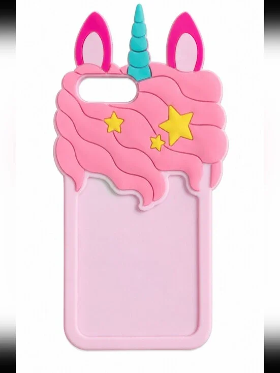Pink Unicorn 3D Silicone Phone Case for iPhone 6 Plus 6s Plus 7 Plus 8 Plus