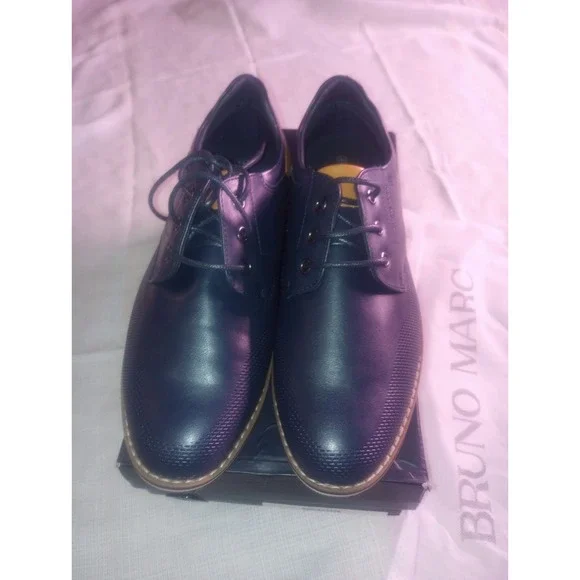 Bruno Marc Youth Boys 4 Dress Oxfords NIB‎ Blue And Brown