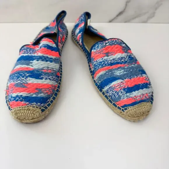 Soludos Womens Mahlia Kent Espadrille Flat Shoes Size 10 Tweed Slip On Blue