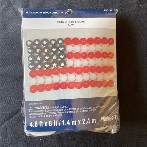 American flag Balloon backdrop kit