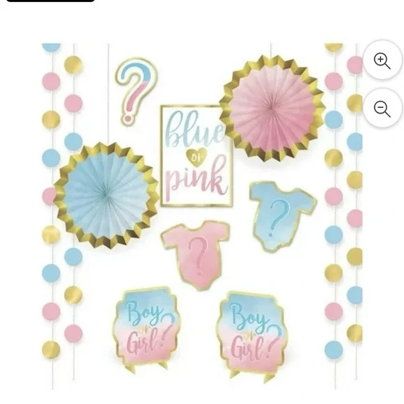 NWT The Big Reveal Gender Reveal Room Decorating Kit
