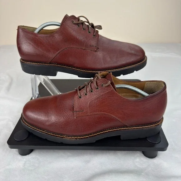 HS Trask & Co Mens 13 M Brown Leather Oxford Derby Shoes Made in Italy 1101
