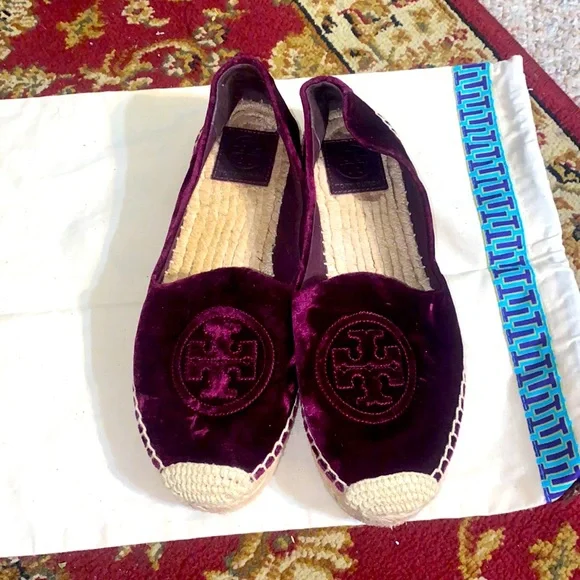 TORY BURCH VELVET PLATFORM ESPADRILLE