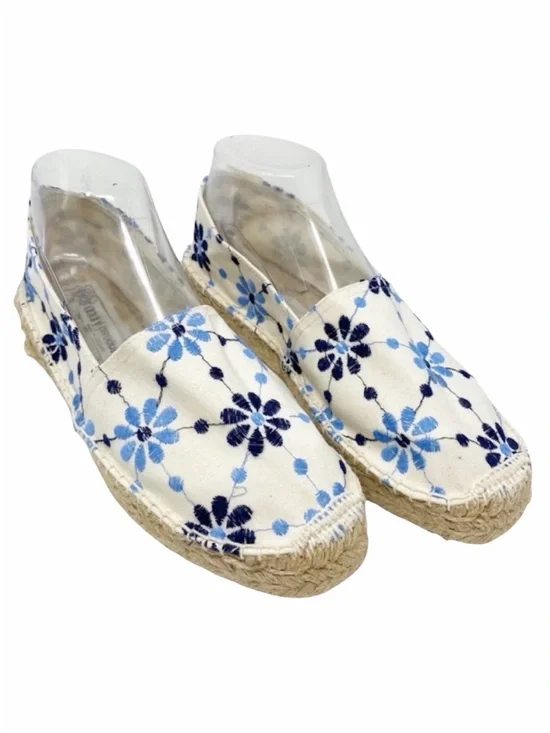 ANDRE ASSOUS floral embroidery cloth slip on espadrilles shoes 9F