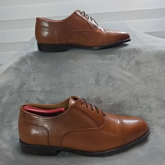 Vintage Giorgio‎ Brutini CAPTOE LEATHER OXFORD DRESS SHOES W/ BROGUE...