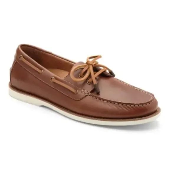 Vionic Lloyd Boat Shoes Oxfords Mens Brown Leather Casual Ortho Comfort sz 7