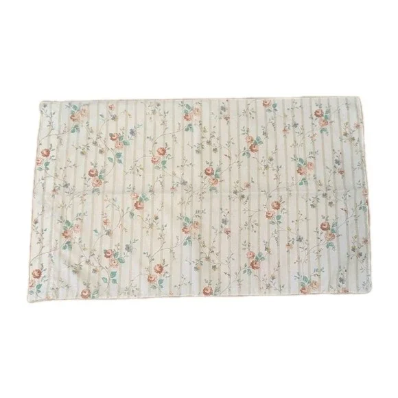 Vintage JC Penny Standard Pillow Case Cottage Shabby White Floral Made In USA