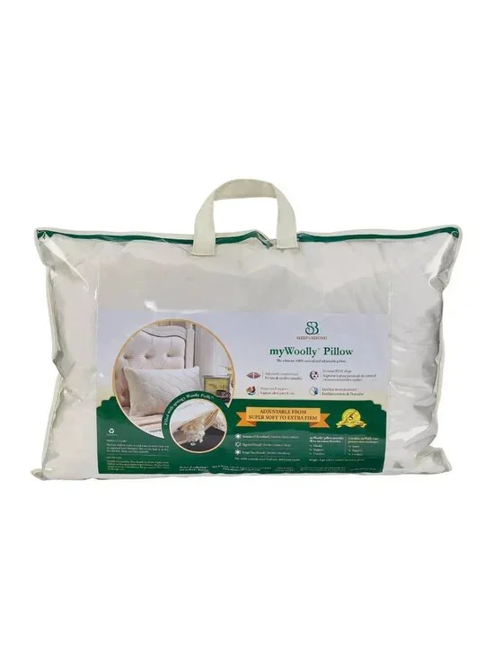 Sleep & Beyond myWoolly Standard Pillow 100% Natural, Adjustable & Washable Wool