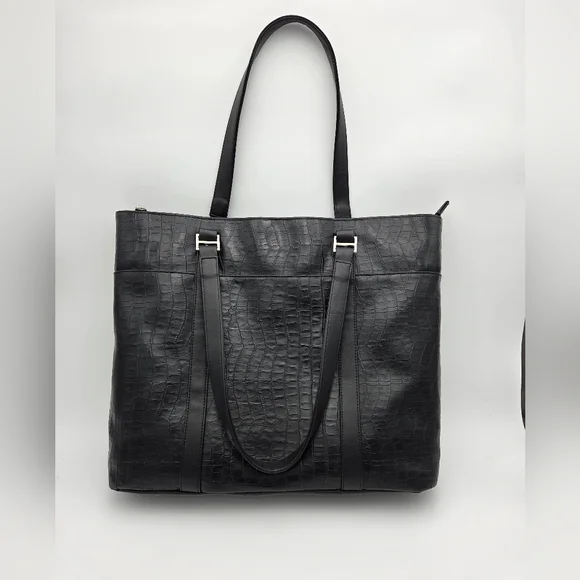 Mobile Edge Black Crocodile-Embossed Faux Laptop/Tote Bag