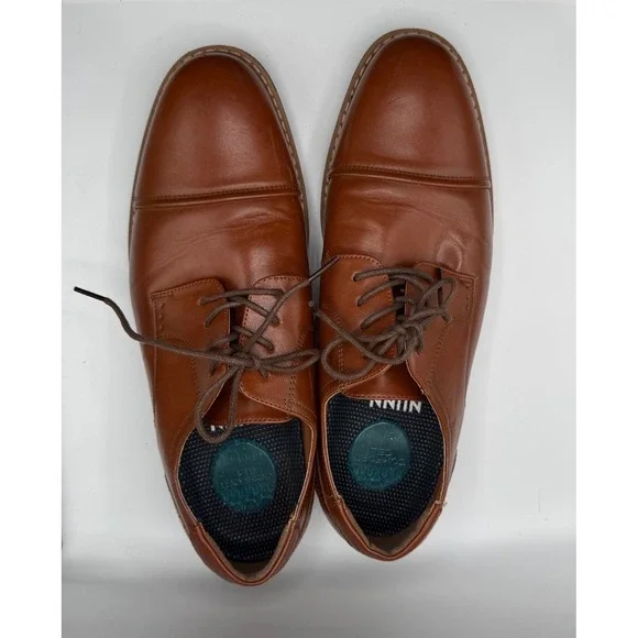 Nunn Bush Men Size 9M Brown Leather Oxford Comfort Gel‎ Dress Shoes Academia
