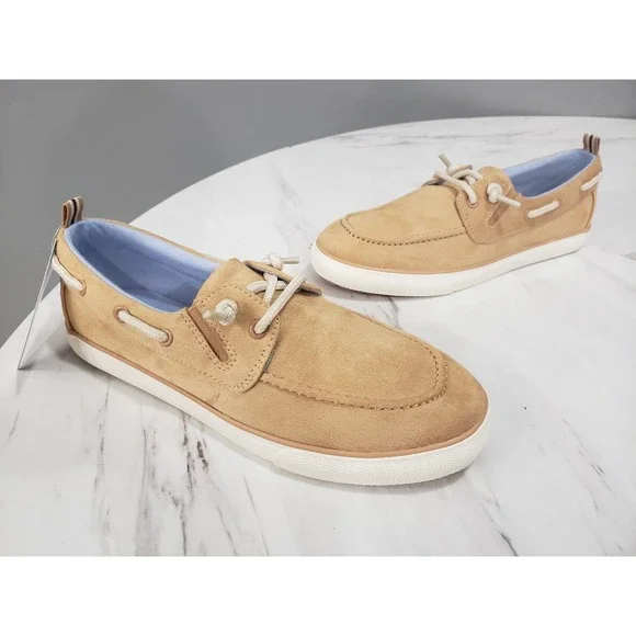 NEW Cat & Jack Boy's Reece Slip On Boat Shoes Beige Size 5‎ Tan Easter Dress