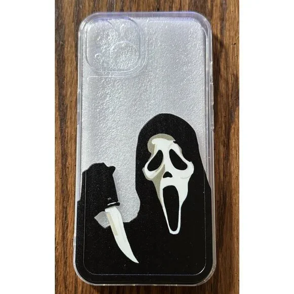 Ghost Face‎ 1pc Transparent Soft Phone Case Compatible With Iphone 13