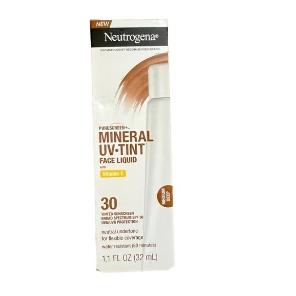 Neutrogena Purescreen Mineral UV Tinted Face Sunscreen Med Deep SPF 30 1.1 fl oz