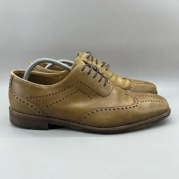 Mezlan Alexander Oxford‎ Shoes Men Size 11 M Tan Brown Wingtip Lace Up Low Dress
