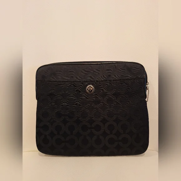 EUC Coach Black Nylon Logo Tablet/Laptop Sleeve