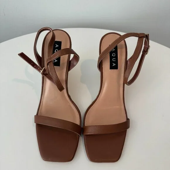 Brand New Aqua Izabl Ankle Strap Espadrille Wedge Sandals - Size 9.5
