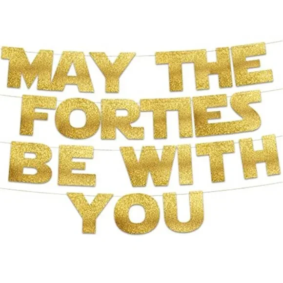 40th Birthday Banner Gold Glitter Party Decoration Anniversary Party Supplies