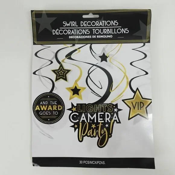 Swirl Decorations Lights Camera Party!