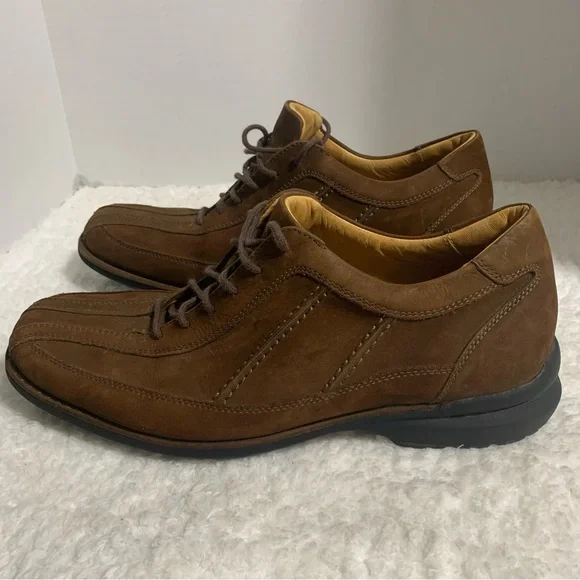 JOHNSTON & MURPHY Men's 9M Brown Suede Leather Split Toe Bicycle‎ Lace Up Shoes