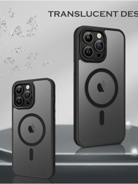Translucent MagSafe‎ Compatible Phone Case - Black