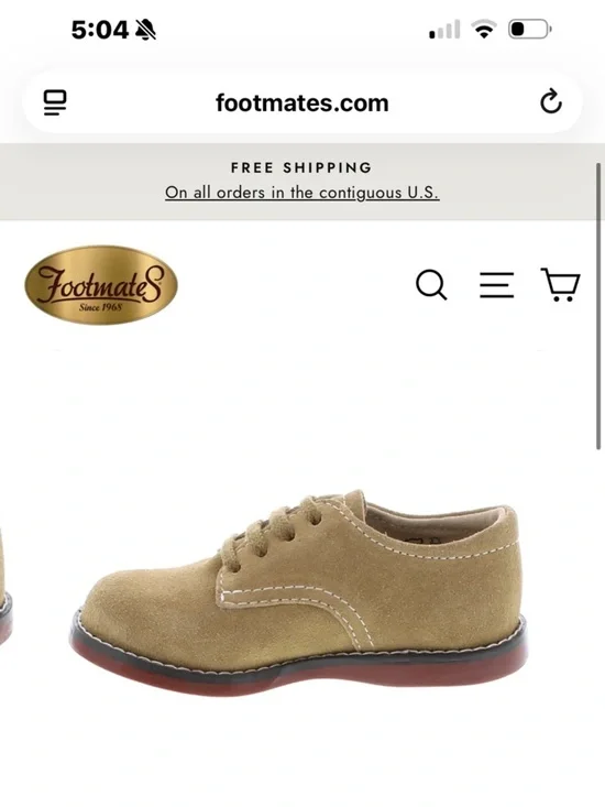 FootMates Kids Suede Lace-Up Dress Shoes in Tan