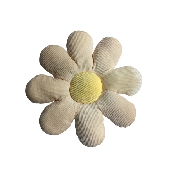 Daisy Pillow‎ Corduroy Blush Yellow soft Girl's Room Girlie Fun Flower